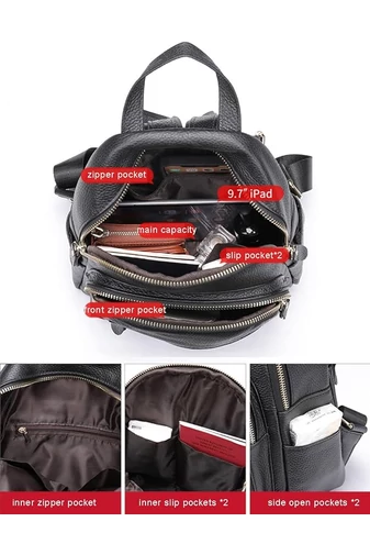 Női Hátizsák Valódi bőrből Fehér Mini 27*22*11cm