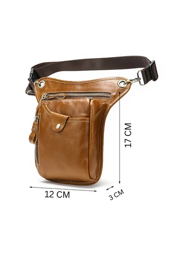 Borsetă Atașabilă Bonluo Cafenie Din Piele Naturală Dimenisune (17*12*3cm)