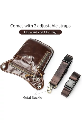 Borsetă Atașabilă Bonluo Cafenie Din Piele Naturală Dimenisune (17*12*3cm)