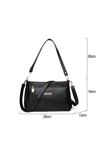 Geantă Crossbody Bonluo Roșie Cu Model Din Imitație De Piele Dimensiune Medie ( 19*29*13cm) 