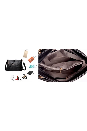 Geantă Crossbody Bonluo Roșie Cu Model Din Imitație De Piele Dimensiune Medie ( 19*29*13cm) 