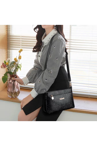 Geantă Crossbody Bonluo Roșie Cu Model Din Imitație De Piele Dimensiune Medie ( 19*29*13cm) 