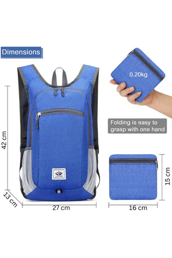 Rucsac Drumeții Bonluo Albastru Extrem De Ușor Din Material Impermeabil Pliabil De Dimensiunea 42*27*13 cm