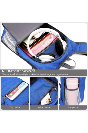 Rucsac Drumeții Bonluo Albastru Extrem De Ușor Din Material Impermeabil Pliabil De Dimensiunea 42*27*13 cm