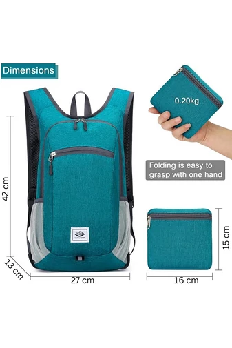 Rucsac Drumeții Bonluo Verde Extrem De Ușor Din Material Impermeabil Pliabil De Dimensiunea 42*27*13 cm