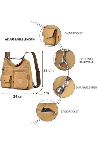 Geantă Hobo Damă Bonluo Maro Cu Etichetă RFID, Din Material Impermeabil,  Dimensiunea 33*34*11cm 