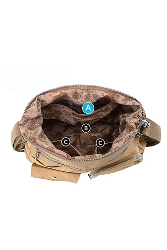 Geantă Hobo Damă Bonluo Maro Cu Etichetă RFID, Din Material Impermeabil,  Dimensiunea 33*34*11cm 