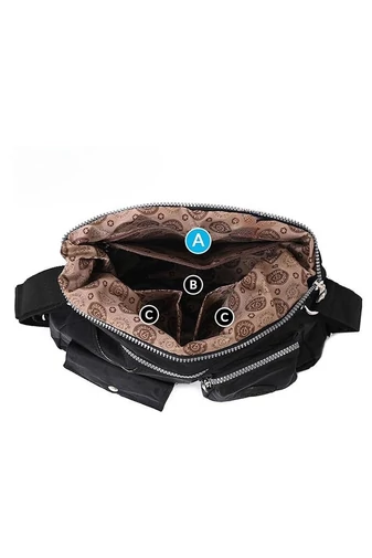 Geantă Hobo Damă Bonluo Negru Cu Etichetă RFID, Din Material Impermeabil,  Dimensiunea 33*34*11cm 