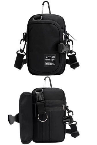 Borsetă Geantă Crossbody Bonluo Negru Model Unisex Din Material Impermeabil Dimensiune (18*10*6cm)