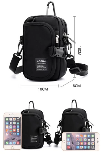 Borsetă Geantă Crossbody Bonluo Negru Model Unisex Din Material Impermeabil Dimensiune (18*10*6cm)