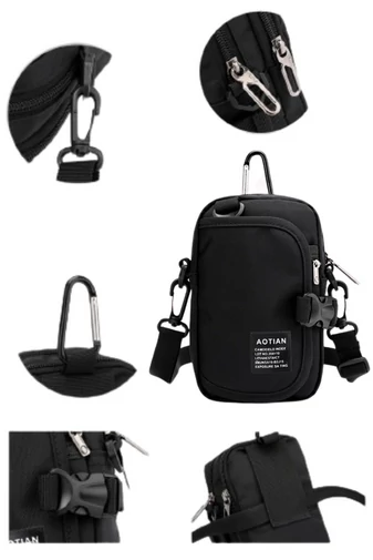 Borsetă Geantă Crossbody Bonluo Negru Model Unisex Din Material Impermeabil Dimensiune (18*10*6cm)