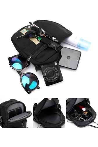 Borsetă Geantă Crossbody Bonluo Negru Model Unisex Din Material Impermeabil Dimensiune (18*10*6cm)