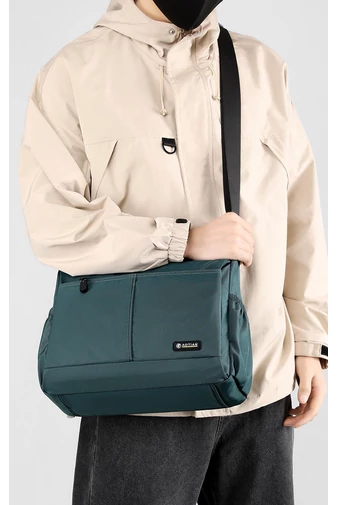 Geantă Verde Crossbody De Bărbați Bonluo Din Material Impermeabil Dimensiune (25*33*13cm)