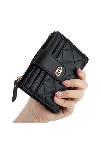 Portofel Mini Bonluo De Damă Negru Din Imitație De Piele Dimensiune (13*9*2,5cm)