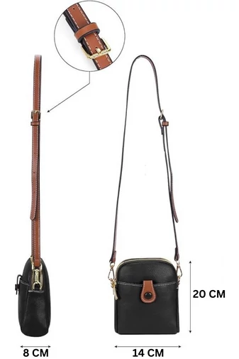 Mini kék valódi bőr Crossbody táska méret (20*14*8cm)