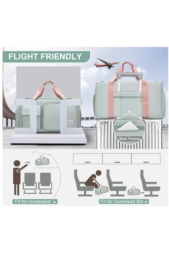 Prémium Minőségű Zöld Utazótáska/Fitnesztáska Cipőtartóval Wizz Air Méretben (40x30x20)