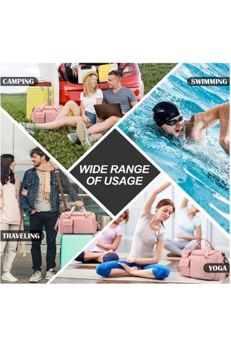 Prémium Minőségű Rózsaszín Utazótáska/Fitnesztáska Cipőtartóval Wizz Air Méretben (40x30x20)