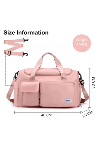 Prémium Minőségű Rózsaszín Utazótáska/Fitnesztáska Cipőtartóval Wizz Air Méretben (40x30x20)