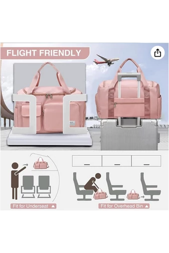 Prémium Minőségű Rózsaszín Utazótáska/Fitnesztáska Cipőtartóval Wizz Air Méretben (40x30x20)