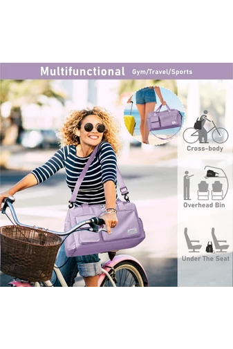 Prémium Minőségű Lila Utazótáska/Fitnesztáska Cipőtartóval Wizz Air Méretben (40x30x20)