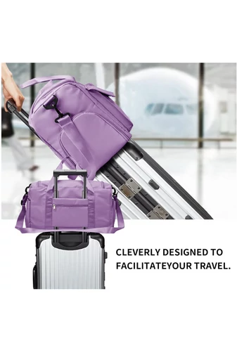 Prémium Minőségű Lila Utazótáska/Fitnesztáska Cipőtartóval Wizz Air Méretben (40x30x20)