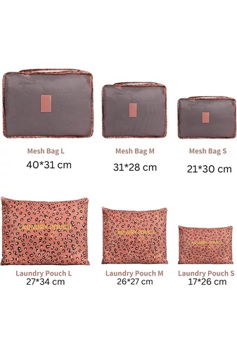 Set Sac Organizator Leopard Print Pentru Haine (6buc)