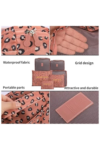 Set Sac Organizator Leopard Print Pentru Haine (6buc)