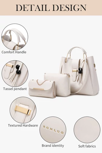 Szürke Válltáska Szett Crossbody Táskával és Pénztárcával (3 db)