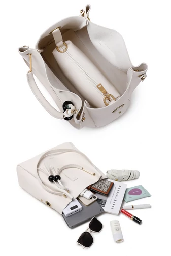 Szürke Válltáska Szett Crossbody Táskával és Pénztárcával (3 db)