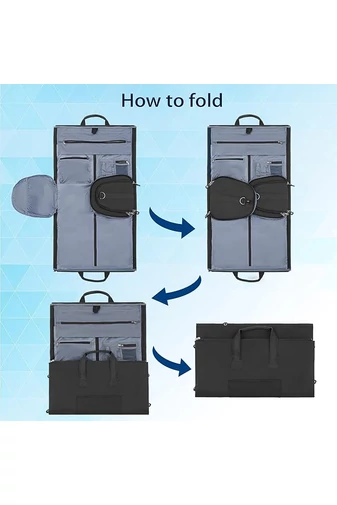 Bonluo Geantă De Voiaj Negru Cu Spațiu Destinat Pentru Costum Din Material Impermeabil (50*30*30 cm) Cu Atașare La Troler