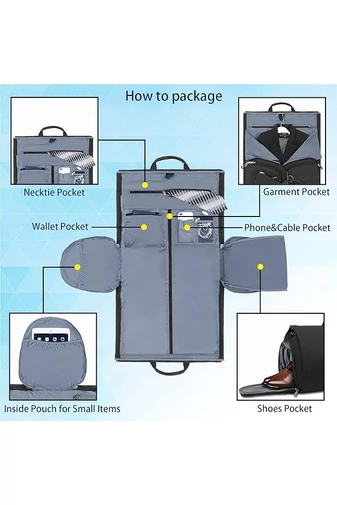 Bonluo Geantă De Voiaj Negru Cu Spațiu Destinat Pentru Costum Din Material Impermeabil (50*30*30 cm) Cu Atașare La Troler