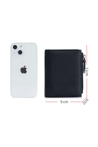 Portofel Damă Mini Alb Bonluo Din Piele Naturală (11*9*2cm)
