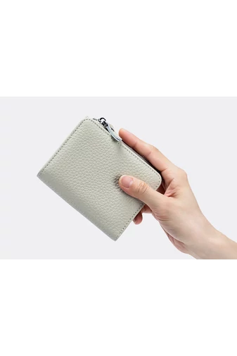 Portofel Damă Mini Alb Bonluo Din Piele Naturală (11*9*2cm)