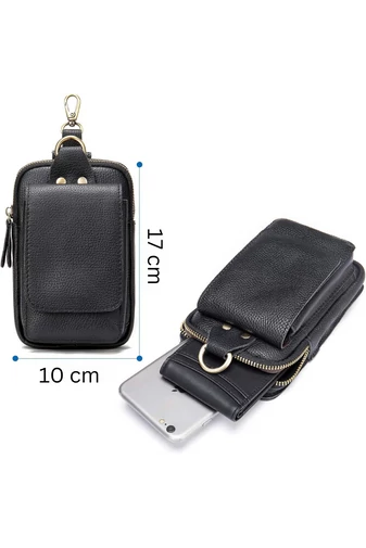 Bonluo Borsetă Pentru Curea/Toc Ospătari Maro Din Piele Naturală Dimensiune (17*10,5*2,5 cm)