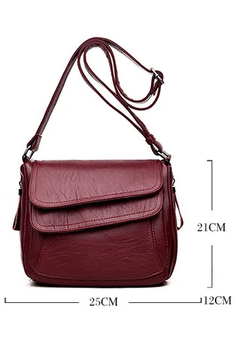 Geantă Crossbody Bonluo Vișinie Din Piele Ecologică Dimensiune 21*25*12cm