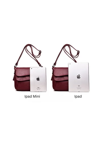 Geantă Crossbody Bonluo Vișinie Din Piele Ecologică Dimensiune 21*25*12cm