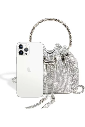 Geantă Crossbody Bonluo Elegantă Argintie Safirată De Dimensiunea 15*17*11cm 