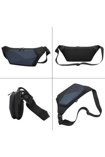 Borsetă Bărbați Bonluo Neagră Material PVC Dimensiunea 15*38*5cm 