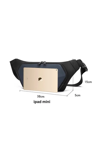 Borsetă Bărbați Bonluo Neagră Material PVC Dimensiunea 15*38*5cm 