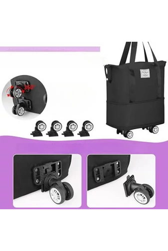 Geantă De Voiaj Negru Cu Roți Detașabile, Dimensiuni Wizz Air (40x30x20)