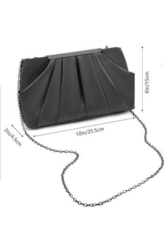 Bonluo Geantă Elegantă De Damă Neagră Cu Lanț Detașabil (28 cm x 15 cm x 5.5 cm)