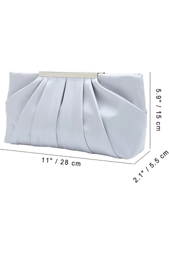 Bonluo Geantă Elegantă De Damă Argintie Cu Lanț Detașabil (28 cm x 15 cm x 5.5 cm)