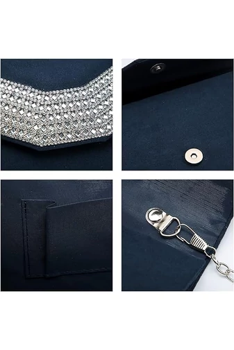 Bonluo Geantă Elegantă De Damă Cu Capac Accesorizat Cu Pietre (24x14x5.5cm)