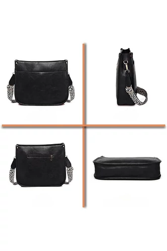 Válltáska/Crossbody Táska Műbőrböl Fekete 30x27x8cm