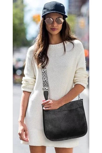 Válltáska/Crossbody Táska Műbőrböl Fekete 30x27x8cm