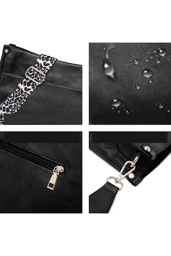 Válltáska/Crossbody Táska Műbőrböl Fekete 30x27x8cm