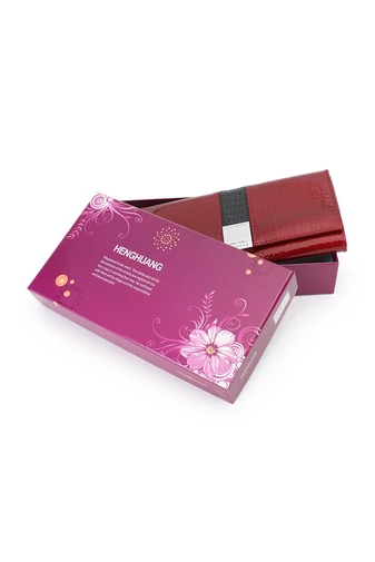 Elegáns piros lakkbőr női pénztárca krokodilbőr mintával (9x18x3cm)