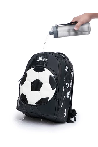 Ergonomikus Hátizsák Gyerekeknek, Futball Dizájnnal, Oxford Szövetből, Bonluo, Fekete-Fehér 40×29×19cm