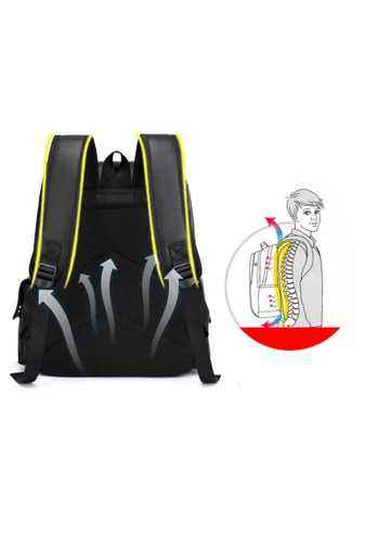 Férfi Hátizsák Műbőrböl laptop tárló rekesszel 15 &quot; laptophoz Fekete 38x34x12cm