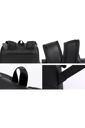 Férfi Hátizsák Műbőrböl laptop tárló rekesszel 15 &quot; laptophoz Fekete 38x34x12cm